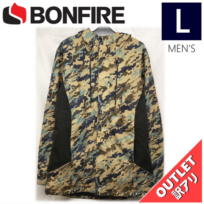 【73%OFF/OUTLET】 BONFIRE GLISSADE INSULATED JKT カラー:CAMO Lサイズ メンズ スノーボード スキー ジャケッ...