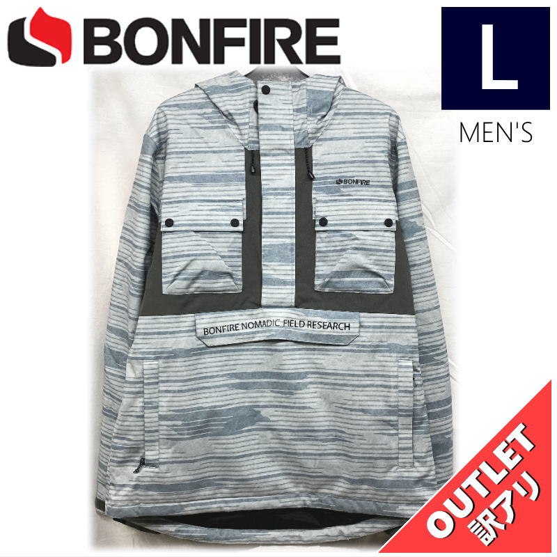 ▲ラスト1点 【68%OFF/OUTLET】 BONFIRE RIDGE PULLOVER ANORAK JKT カラー:FOG PRINT Lサイズ メンズ ...