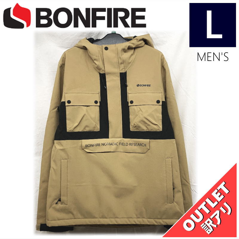 【68%OFF/OUTLET】 BONFIRE RIDGE PULLOVER ANORAK JKT カラー:DESERT Lサイズ メンズ スノーボード スキー...