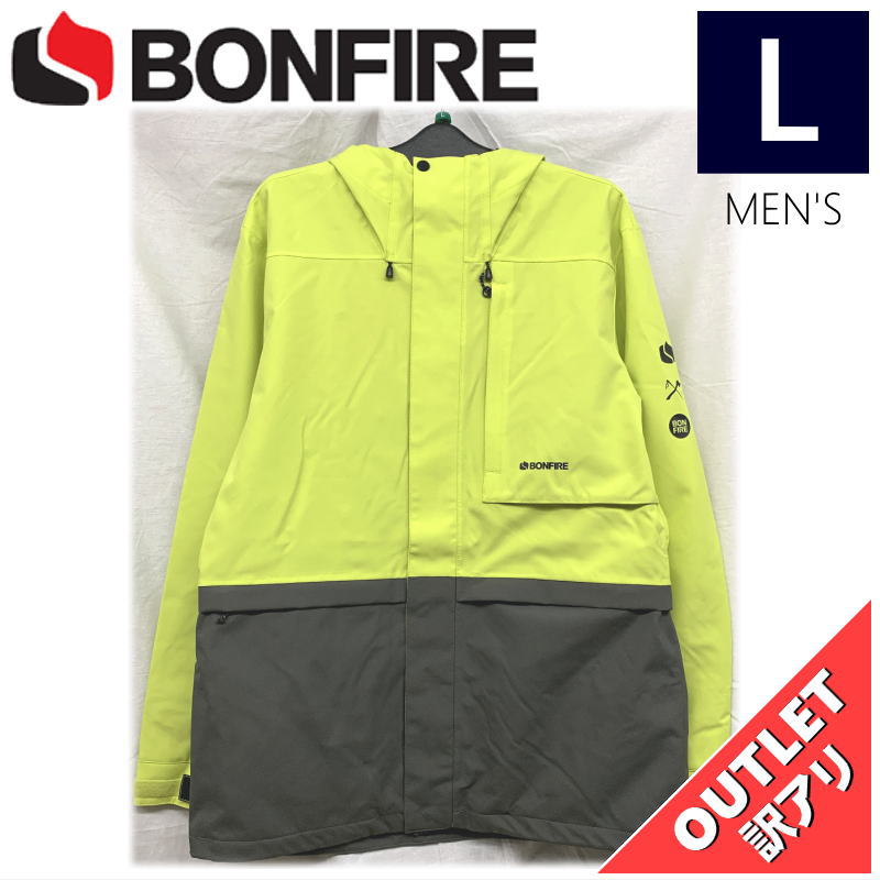 ▲ラスト1点 【68%OFF/OUTLET】 BONFIRE VECTOR JKT カラー:LIME Lサイズ メンズ スノーボード スキー ジャケット JAC...