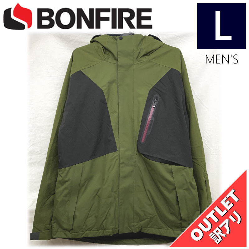 【72%OFF/OUTLET】 BONFIRE SERAC STRETCH MAPPED 3 IN 1 JKT カラー:OLIVE Lサイズ メンズ スノーボー...