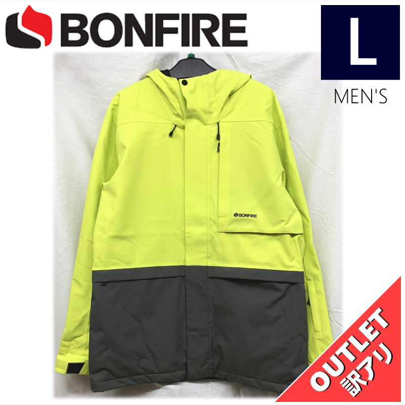 【69%OFF/OUTLET】 BONFIRE VECTOR INSULATED JKT カラー:LIME Lサイズ メンズ スノーボード スキー ジャケット ...