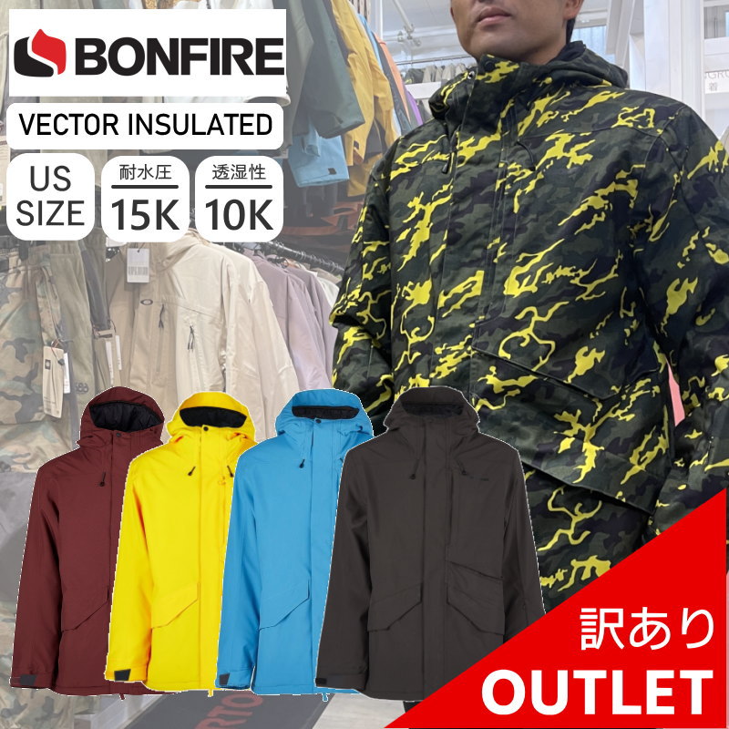 【OUTLET】 BONFIRE VECTOR INSULATED JKT Lサイズ メンズ スノーボード スキー スノボウェア ジャケット JACKET アウ...