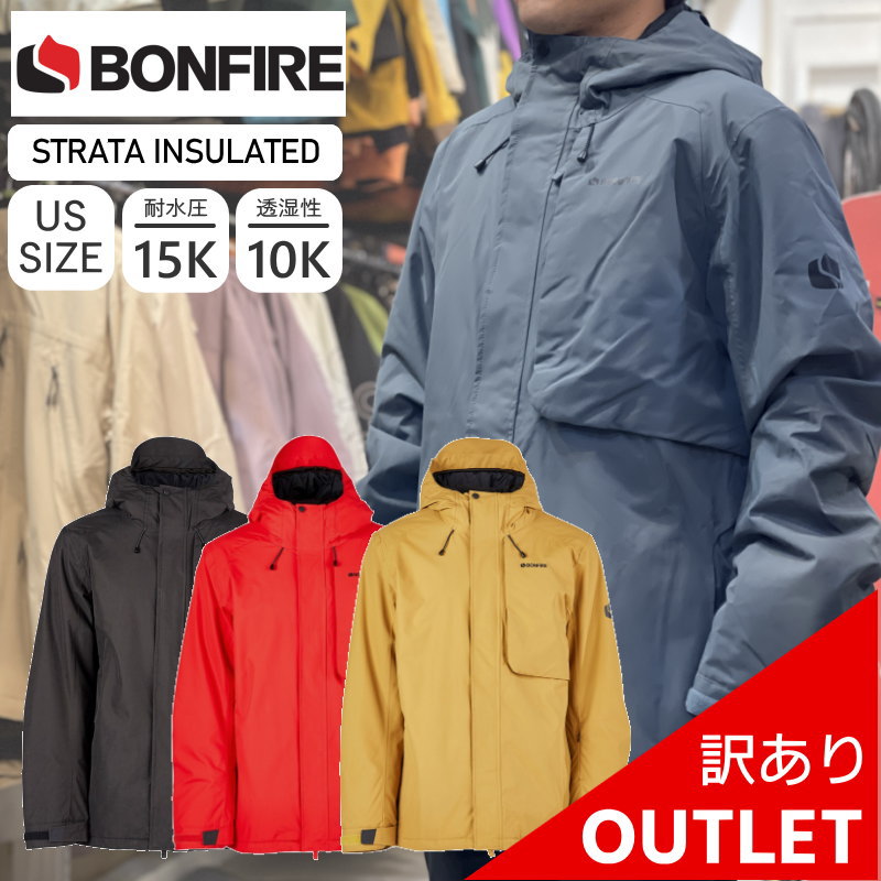 【OUTLET】 BONFIRE STRATA INS JKT Lサイズ メンズ スノーボード スキー スノボウェア ジャケット JACKET アウトレット 型...