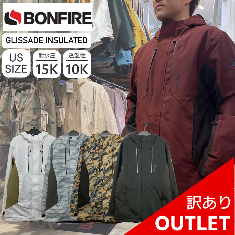 【OUTLET】 BONFIRE GLISSADE INSULATED JKT Lサイズ メンズ スノーボード スキー スノボウェア ジャケット JACKET ...