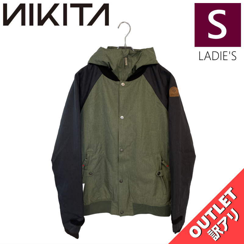 【OUTLET】 NIKITA SPRUCE JKT FATIGUE BLACK Sサイズ ニキータ スプルース ジャケット JACKET スノボウェア レディース スノーボード スキー ハイスペック シンプルスタイル 型落ち アウトレット 日本正規品