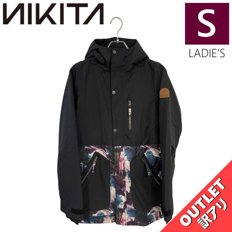 【OUTLET】 NIKITA SYCAMORE JKT BLACK PAINT PALETTE Sサイズ ニキータ シカモア ジャケット JACKET スノボウェア レディース スノーボード スキー ハイスペック シンプルスタイル 型落ち アウトレット 日本正規品