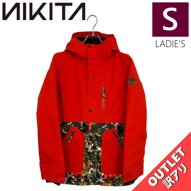 【OUTLET】 NIKITA SYCAMORE JKT MARACHINO CHERRY CAMO POP Sサイズ ニキータ シカモア ジャケット JACKET スノボウェア レディース スノーボード スキー ハイスペック シンプルスタイル 型落ち アウトレット 日本正規品