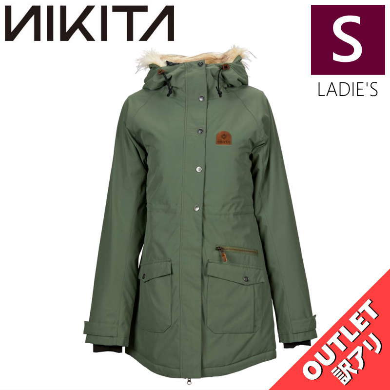 【OUTLET】 NIKITA STATIC PARKA JKT FATIGUE Sサイズ ニキータ スタティック ジャケット JACKET スノボウェア レディース スノーボード スキー シンプルスタイル 型落ち アウトレット 日本正規品