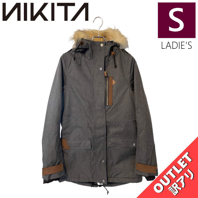 【OUTLET】 NIKITA DISTORTION PARKA JKT CHARCOAL Sサイズ ニキータ ディストーション ジャケット JACKET スノボウェア レディース スノーボード スキー 型落ち アウトレット 日本正規品