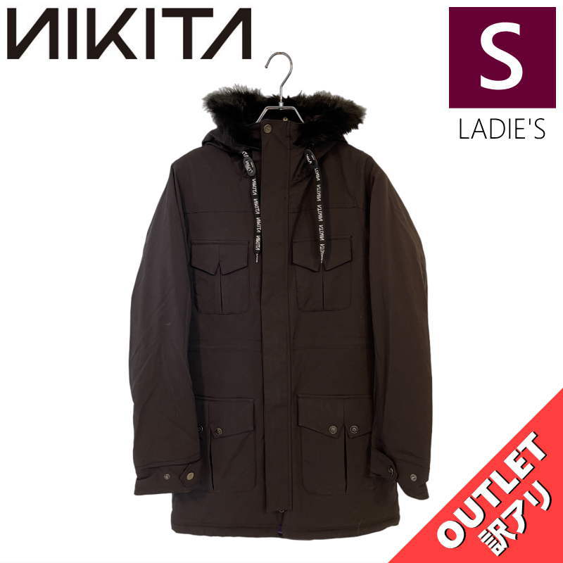 【OUTLET】 NIKITA STATIC PARKA JKT BLACK Sサイズ ニキータ スタティック ジャケット JACKET スノボウェア レディース スノーボード スキー シンプルスタイル 型落ち アウトレット 日本正規品