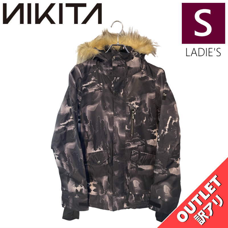 【OUTLET】 NIKITA HAWTHORNE PRINT JKT BLACKOUT Sサイズ ニキータ ホーソーン プリント ジャケット JACKET スノボウェア レディース スノーボード スキー 型落ち アウトレット 日本正規品