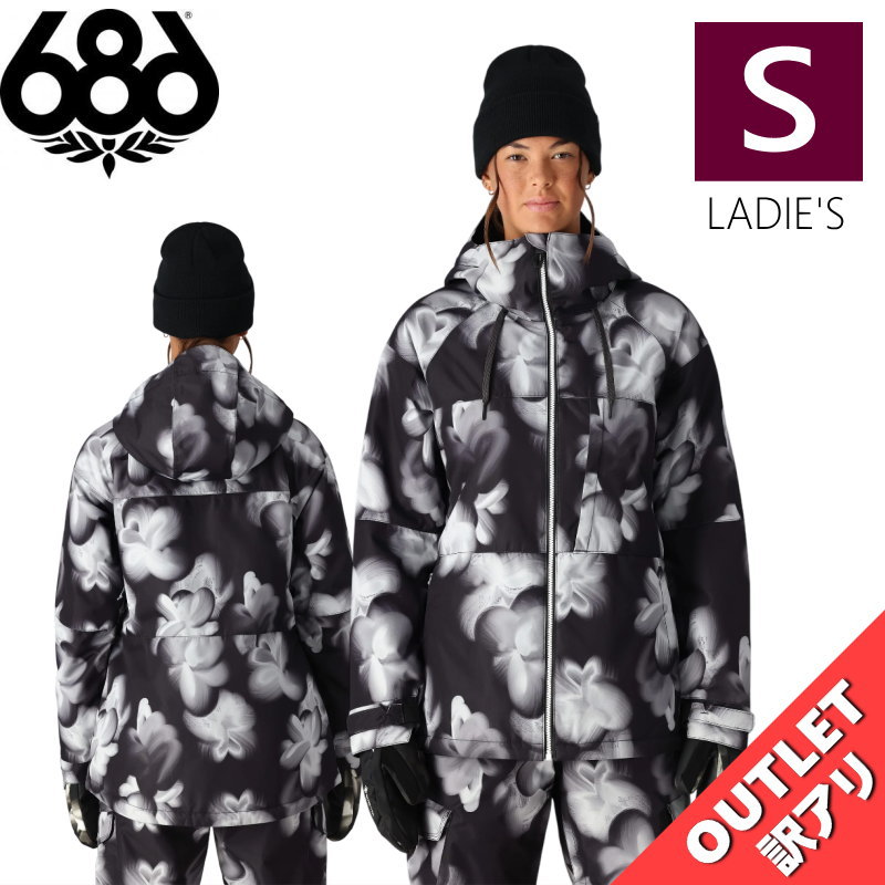 ▲ラスト1点 【アウトレット】◎ 686 ATHENA INSULATED JKT カラー:BLACK GHOST FLORAL Sサイズ シックスエイトシック...