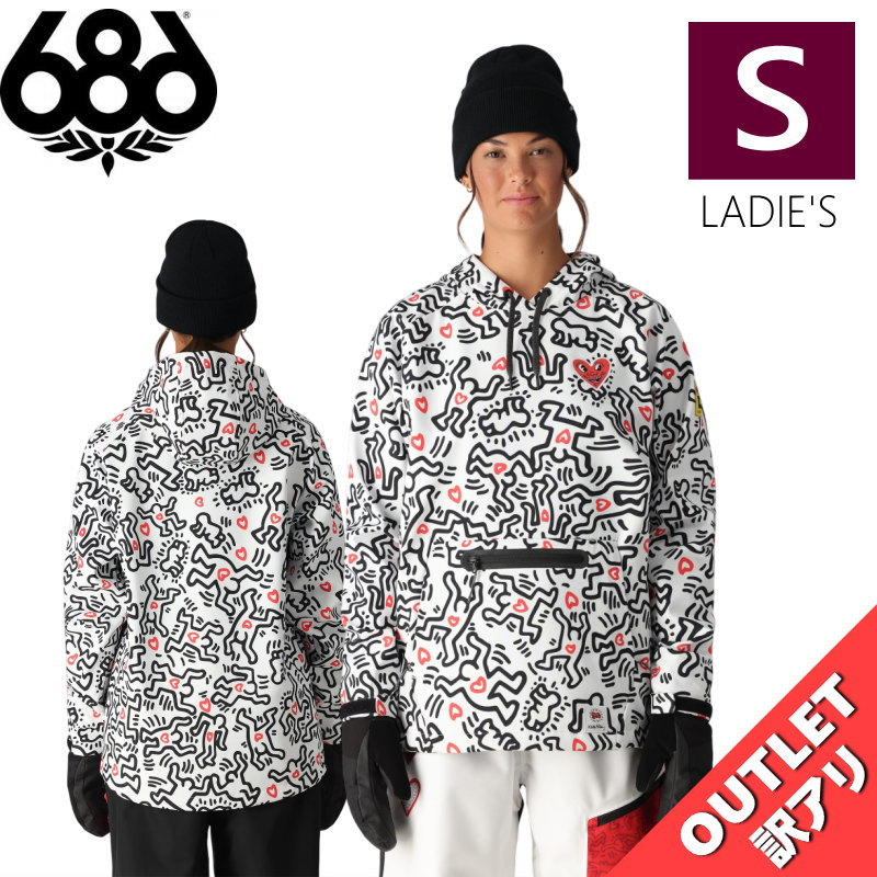 【アウトレット】◎ 686 WATERPROOF PULLOVER HOODY カラー:KEITH HARING WHITE Sサイズ シックスエイトシックス ...