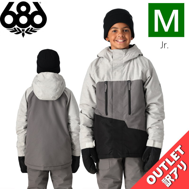 【アウトレット】◎ 686 BOYS GEO INSULATED JKT WHITE HEATHER COLORBLOCK Mサイズ シックスエイトシックス ジ...