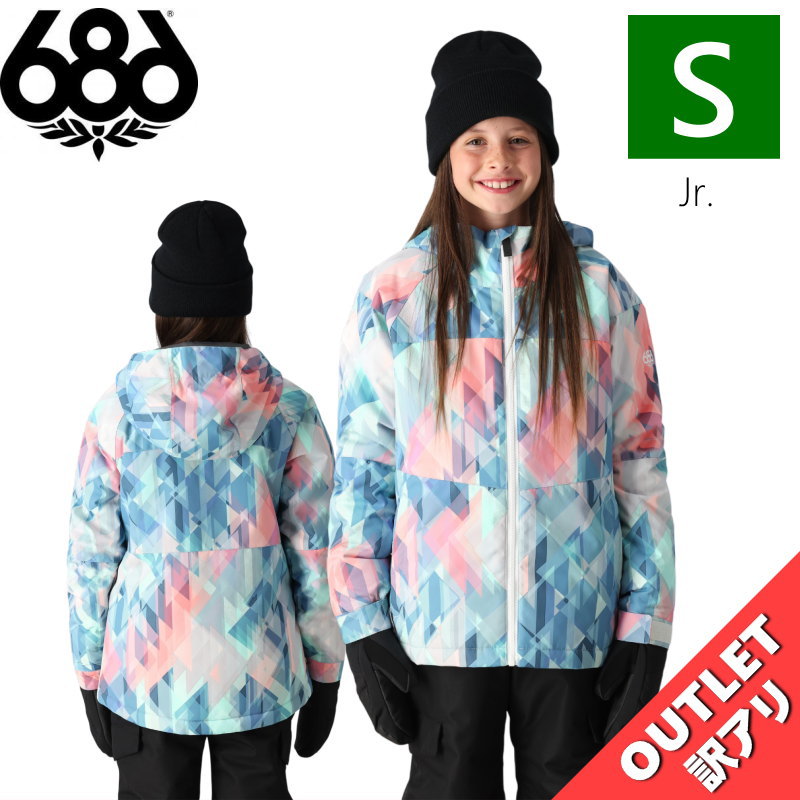 【アウトレット】◎ 686 GIRLS ATHENA INSULATED JKT SEAGLASS ABSTRACT ANGLES Sサイズ シックスエイトシッ...