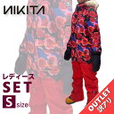 【OUTLET スノボウェア上下セット】 NIKITA HAWTHORNE PRINT JKT WHITE PINE STRETCH PNT Sサイズ ニキータ...