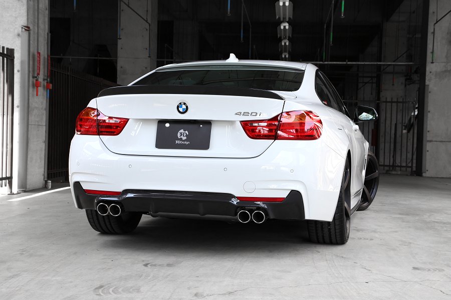 Rakuten - 3D Design (3Dデザイン)BMW 4シリーズ F32 M-Sport 420i/428iリアディフューザー（デュアル4テール）