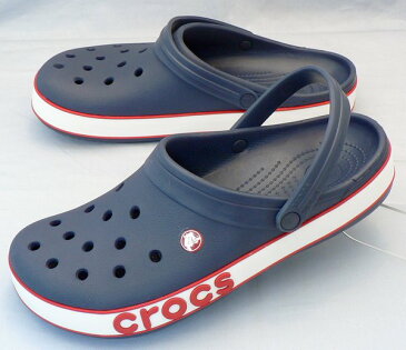 【クロックス31cm】【送料込】CROCS：ボールド ロゴ クロッグ：紺×赤(206021-4CC Crocband bold logo Clog)：ビッグサイズ：大きいサイズ：サンダル31cm