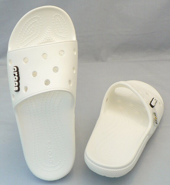 【クロックス30cm】CROCS：クラシック クロックス スライド：白(206121-100 classic crocs slide)：ビッグサイズ：大きいサイズ：サンダル30cm