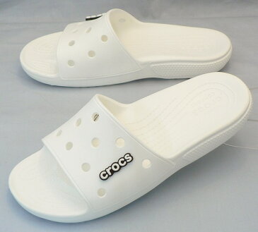 【クロックス30cm】CROCS：クラシック クロックス スライド：白(206121-100 classic crocs slide)：ビッグサイズ：大きいサイズ：サンダル30cm