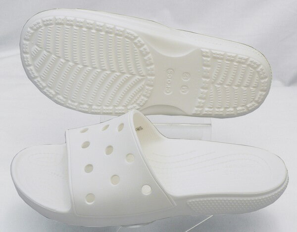 【クロックス31cm】CROCS：クラシック クロックス スライド：白(206121-100 classic crocs slide)：ビッグサイズ：大きいサイズ：サンダル31cm 3