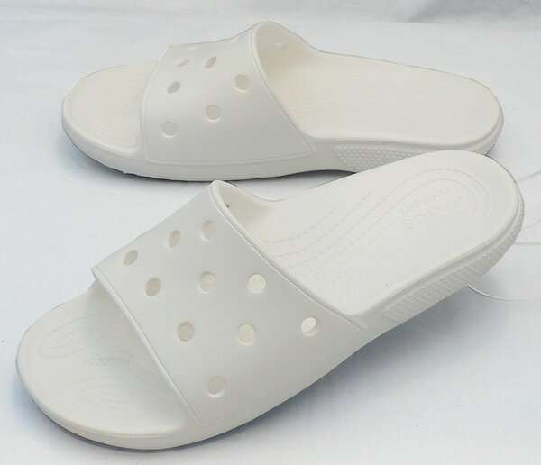 【クロックス31cm】CROCS：クラシック クロックス スライド：白(206121-100 classic crocs slide)：ビッグサイズ：大きいサイズ：サンダル31cm 1