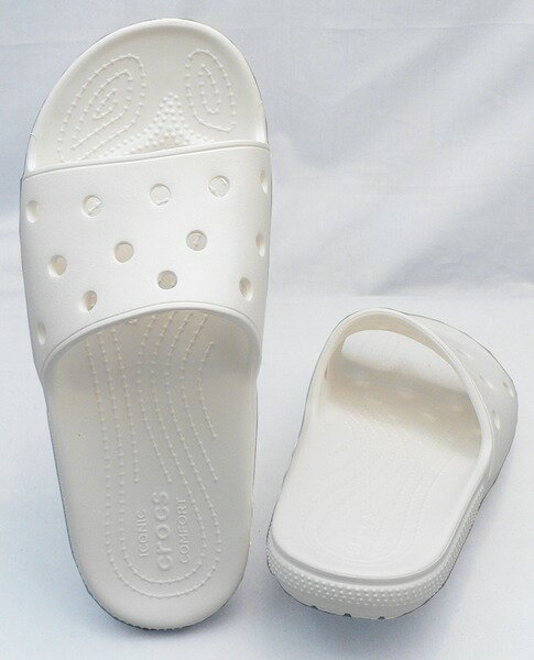 【クロックス31cm】CROCS：クラシック クロックス スライド：白(206121-100 classic crocs slide)：ビッグサイズ：大きいサイズ：サンダル31cm 2