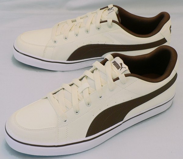 【プーマ30cm】【送料込】V コート バルク:乳白×ブラウン(389907 04 V Court Vulc):ビッグサイズ:大きいサイズ:スニーカー30cm