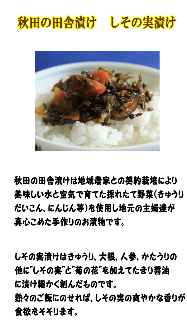 送料込み！秋田の田舎漬け　しその実漬け