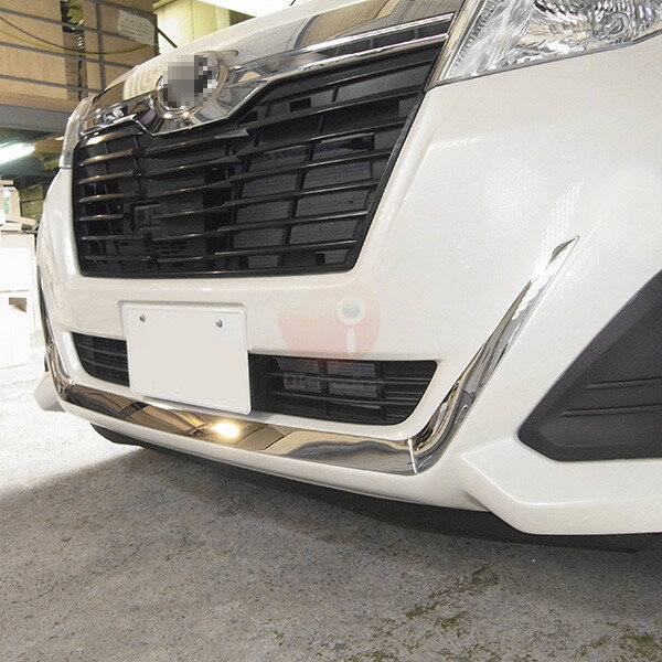 【マラソン20％OFF】トヨタ ルーミー M900A/M910A 2016年11月〜2020年9月 フロントリップカバー バンパートリム メッキモール ステンレス(鏡面仕上げ) ドレスアップ 外装 プロテクター エアロ カスタムパーツ アクセサリー 傷防止 装飾 3PCS ROOMY 2669 2