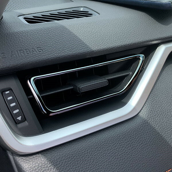 トヨタ RAV4 2019 エアコン吹出し口 ガーニッシュ メッキモール ブラックステンレス(鏡面仕上げ) ドレスアップ カスタムパーツ アクセサリー 内装 インテリアパネル 2PCS 4409 2
