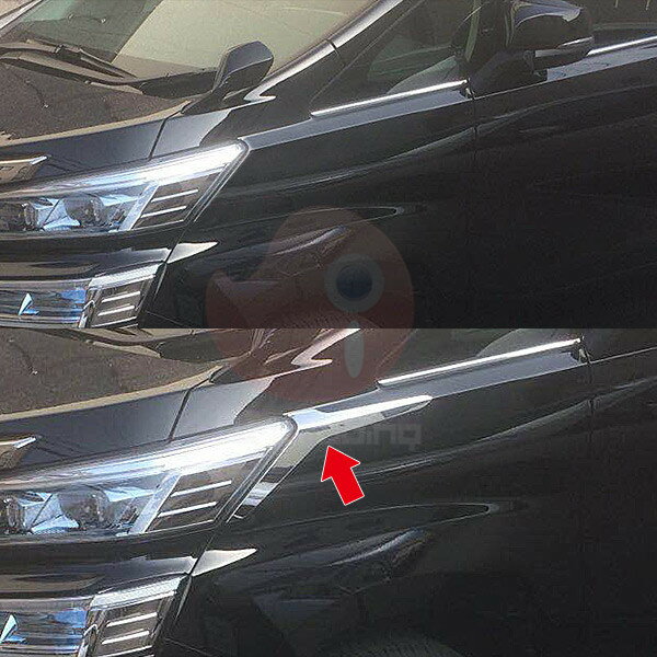 【お得セット】ヴェルファイア 30系 後期 1/2018~ フロントリップカバー＆ヘッドライトトリム＆リアゲートトリム メッキモール 外装 4P 3626 カスタム パーツ アクセサリー エアロ