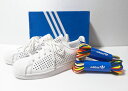 【送料無料】 アディダス・オリジナルス SuperStar スーパースター 白 マルチカラーシューレース付 adidas
