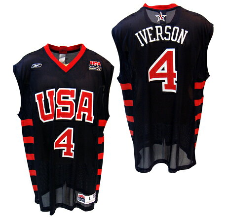 #4 アレン・アイバーソン　アテネ五輪　USA代表 アルタネート（紺）　Reebok製