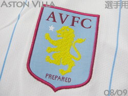 【ナンバー無料】　08/09　アストンビラ　3rd（白）　CUP戦用・選手用　長袖　NIKE製