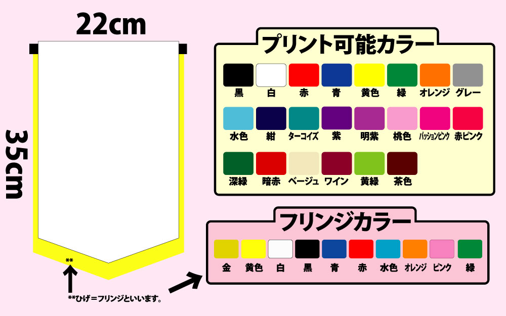 オリジナルデザイン　記念ペナント　【制作実績7000種類以上】