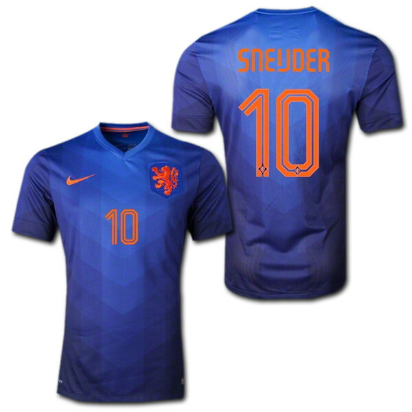 2014　オランダ代表　アウェイ(青)　#10 SNIEDJER　ヴェスレイ・スナイデル　ブラジルW杯モデル　ナイキ製のサムネイル