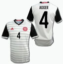 デンマーク代表 2016 アウェイ(白) #4 AGGER アッガー アディダス【メール便送料無料】