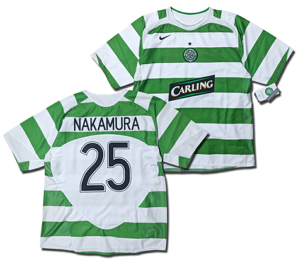 セルティック　05/06　ホーム(白緑)　#25 NAKAMURA　中村俊輔選手　伝説のチャンピオンズリーグ　ナイキ nike　【送料無料】のサムネイル