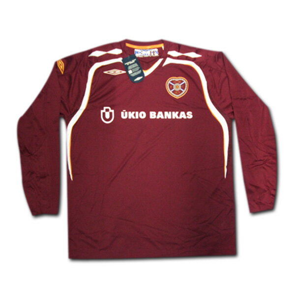 07/08 ハート・オブ・ミドロシアン ホーム (エンジ) 長袖 UMBRO製通販セール サッカー 用品 セール