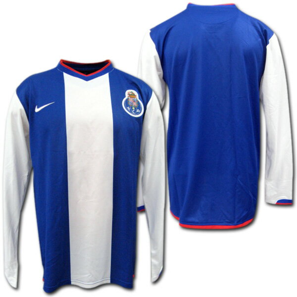 【選手用】06/07 FCポルト ホーム(青白) 長袖 ナイキ製【胸スポンサー加工無料】通販 サッカー 用品 セール