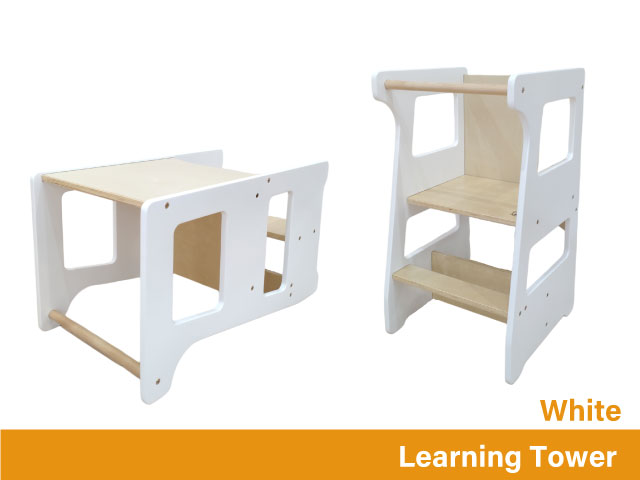 KANGAERU カンガエル Learning Tower ラーニングタワー ホワイト仕様【送料無料】【商品検品・包装発送】【お客様組立品】【モンテッソーリ】 Montessori モンテッソーリ家具 踏み台 子ども椅子 デスク　台所育児 【楽ギフ_包装／楽ギフ_のし／楽ギフ_のし宛書】