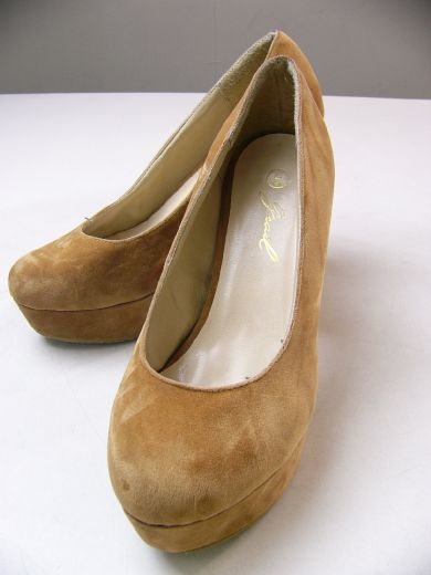 良品【Grail】キャメル□23cm□パンプス□プレーンパンプス□ハイヒール□上品□ベロア□グレイル【中古】【あす楽可】