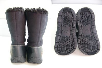 ★揺れるポンポン飾り♪★【OshKosh/オシュコシュ】★キッズボアブーツ★ブラック★17.0cm/EE★雪道でも滑りにくいソール★かわいい♪★【中古】【あす楽可】