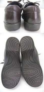 ◆定番デザイン♪◆【Clothing】◆レディースカジュアルシューズ◆ダークブラウン◆24.0cm/EEE◆幅広甲高◆軽量◆【中古】【あす楽可】