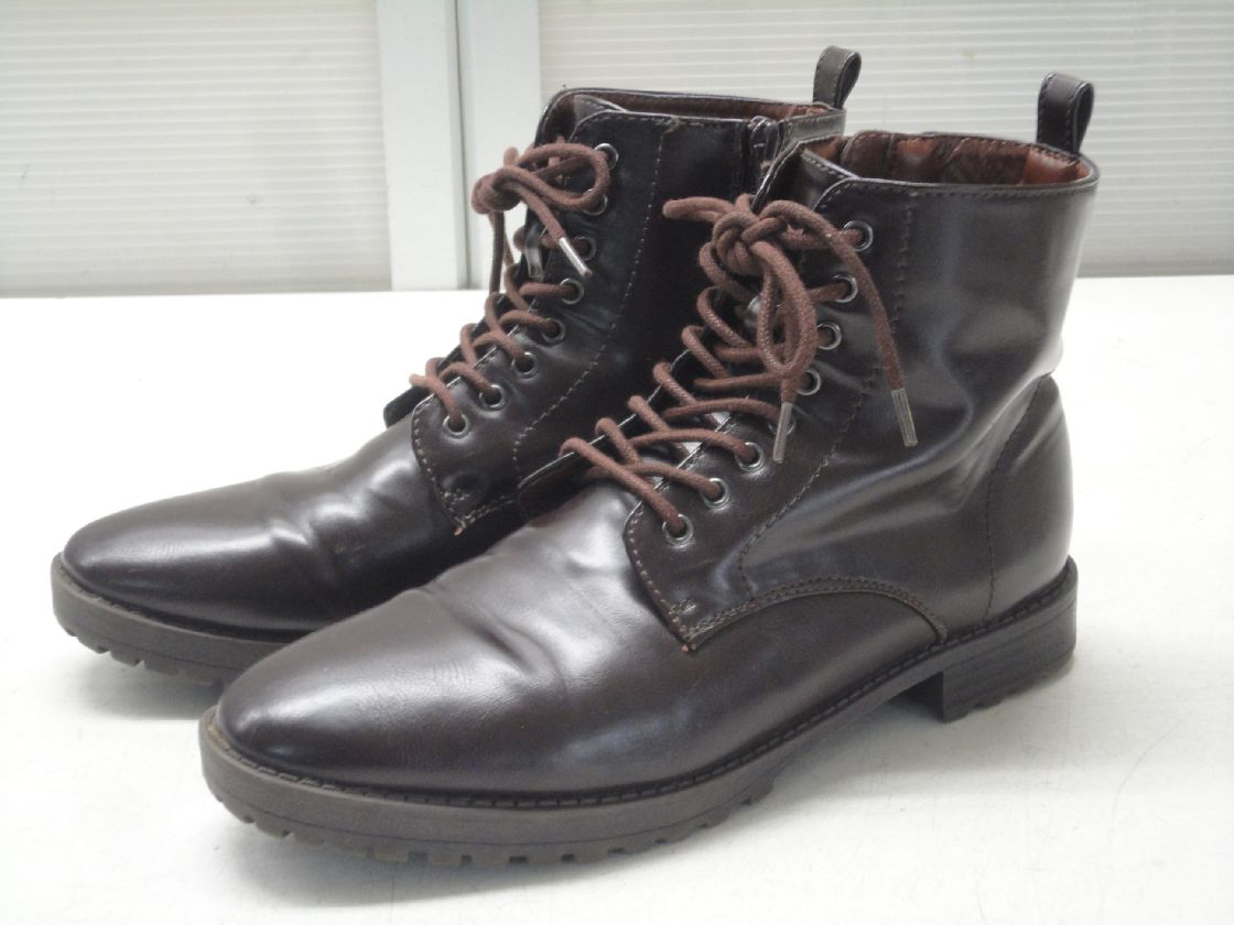 【LEPSIM】レディースレースアップブーツ◇サイズL◇ブラウン◇レプシィム◇メンズライク◇タンクソール◇【中古】
