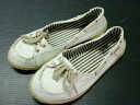 【中古】【あす楽可】【VANS】バンズ/ヴァンズ★キャンバス地リボン付カジュアルシューズ★M(23.5cm)★ホワイト★フラットで歩きやすいカジュアルシューズ!