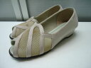 【中古】【あす楽可】☆涼しげなデザイン♪☆NUSTEP(ニューステップ)☆オープントゥ ウエッジヒール パンプス☆ホワイトグレー☆LLサイズ(24.5〜25cm...