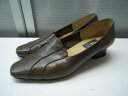 【中古】【あす楽可】☆日本製♪☆missy madras(ミッシーマドラス)☆スクエアトゥ パンプス☆ブラウン☆24.5cm☆ヒール高:約4.5cm